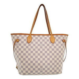 Louis Vuitton Damier Azur White Neverfull MM Tote Bag